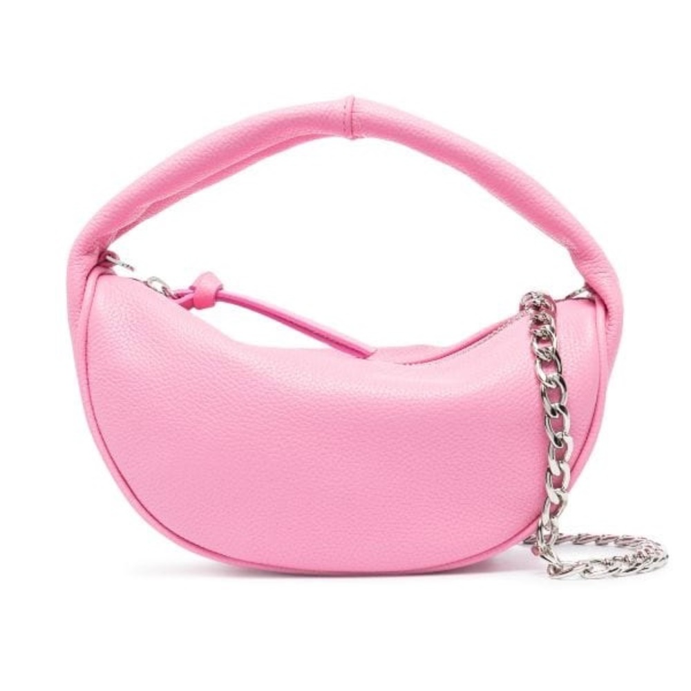 BY FAR Cush Leather Shoulder Bag Peony Pink NEW